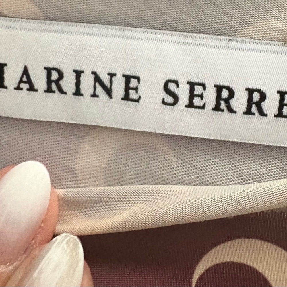 Marine Serre Burgundy Moon-Print Long Sleeve Top - Picture 2 of 6